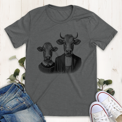 Deep heather American Cow Gothic graphic t-shirt by Thistle and Brass