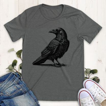 Deep heather Curious Raven t-shirt from Thistle and Brass