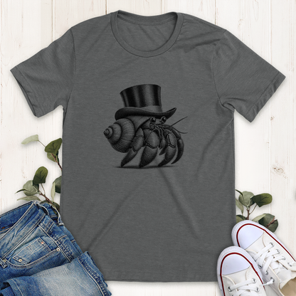 Deep heather dapper hermit crab graphic t-shirt by Thistle and Brass