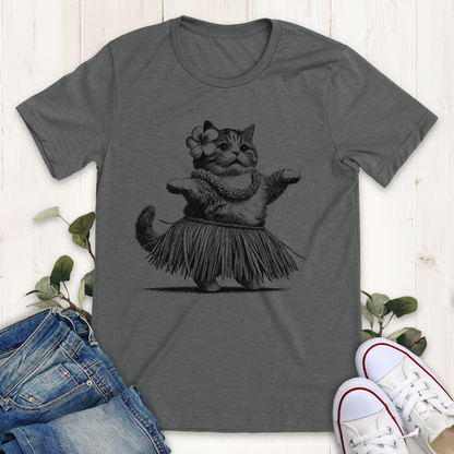 Deep heather Hula Cat graphic T-shirt from Thistle and Brass