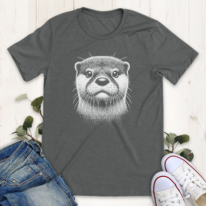 Deep Heather otter face graphic t-shirt from Thistle and Brass