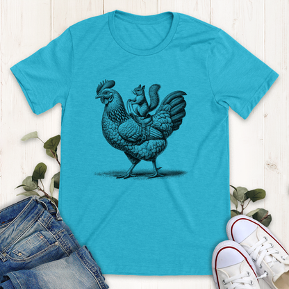 Heather aqua chicken wrangler graphic t-shirt by Thistle and Brass