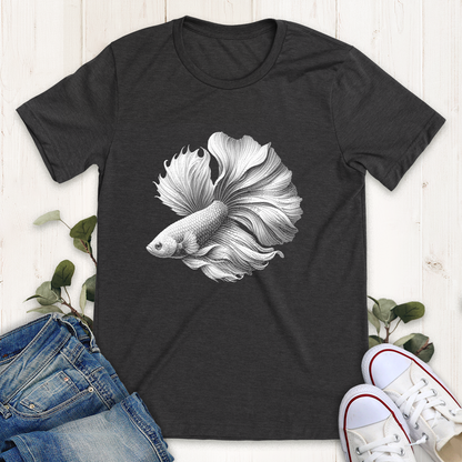 Heather dark grey Beta Fish t-shirt from Thistle and Brass