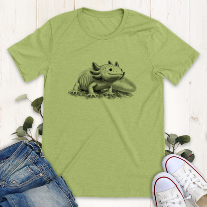 Heather Green axolotl graphic t-shirt by Thistle and Brass