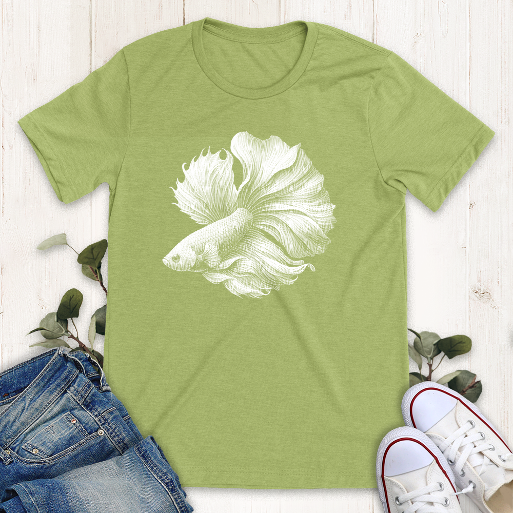 Heather green Beta Fish t-shirt from Thistle and Brass