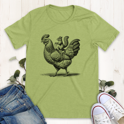 Heather green chicken wrangler graphic t-shirt by Thistle and Brass