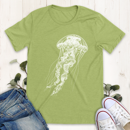 Heather green Jellyfish graphic t-shirt by Thistle and Brass