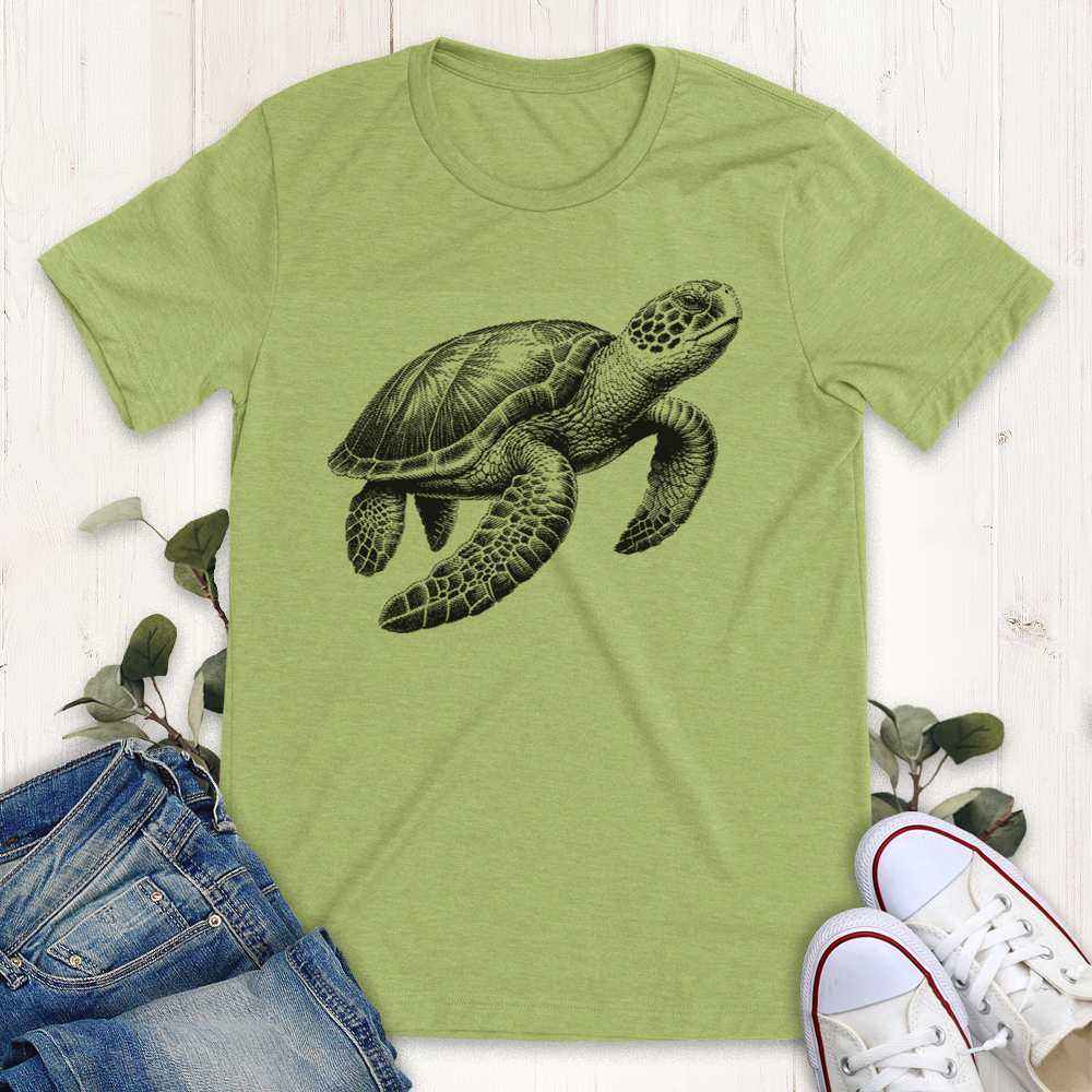 Heather green Sea Turtle graphic tee by Thistle and Brass