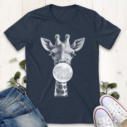 Heather navy giraffe bubblegum graphic t-shirt by Thistle and Brass