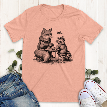 Heather peach cuppa tea graphic t-shirt by Thistle and Brass