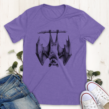 Heather purple Fruit bat graphic t-shirt by Thistle and Brass