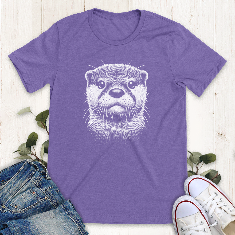 Heather team purple otter face graphic t-shirt from Thistle and Brass