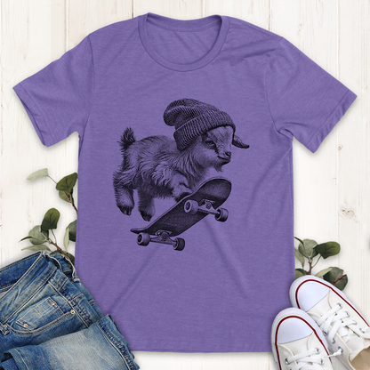 Heather team purple skater goat graphic t-shirt by Thistle and brass