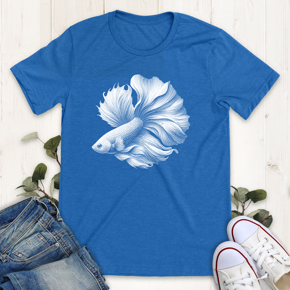 Heather True Royal Blue Beta Fish t-shirt from Thistle and Brass