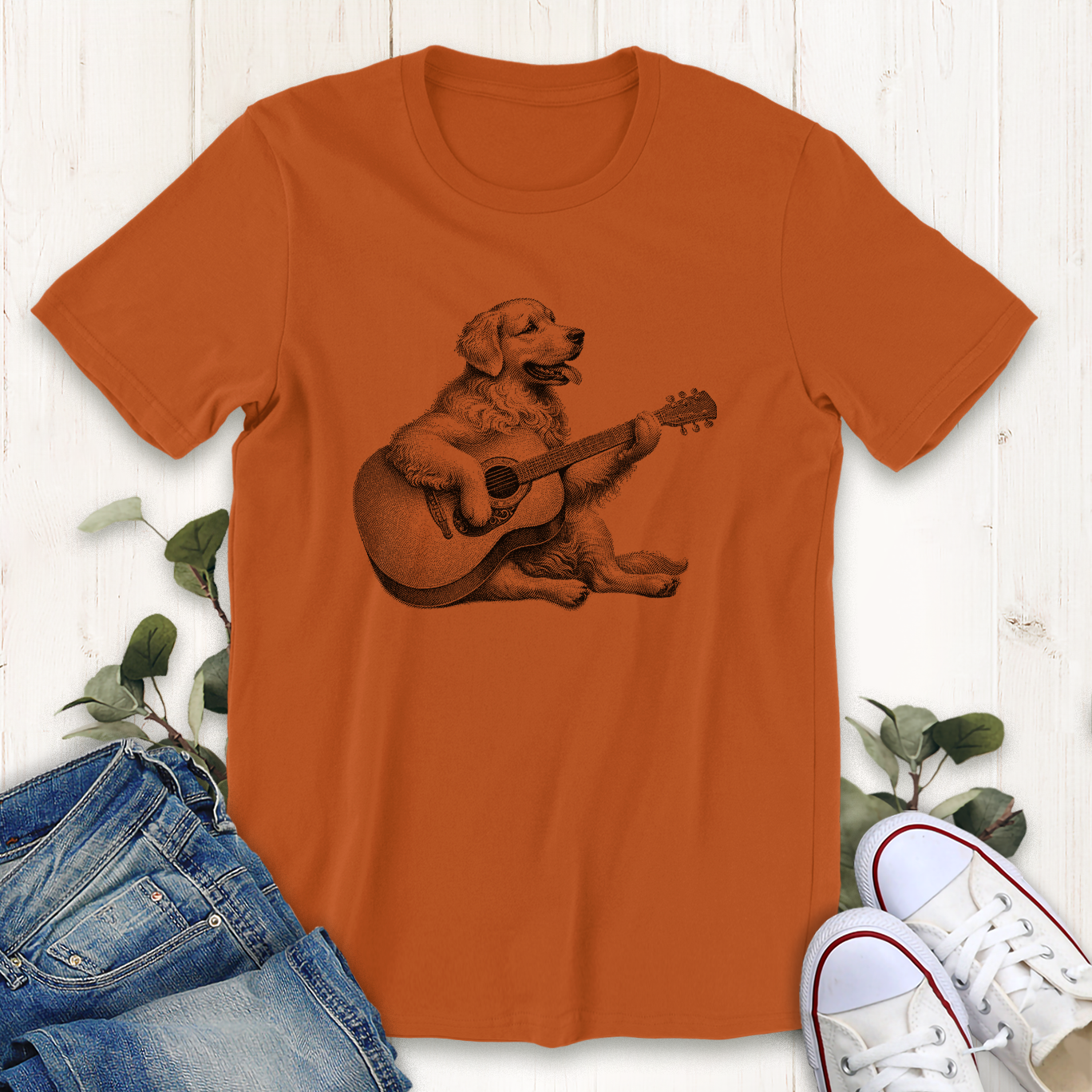 Retriever Dog Guitar T-Shirt