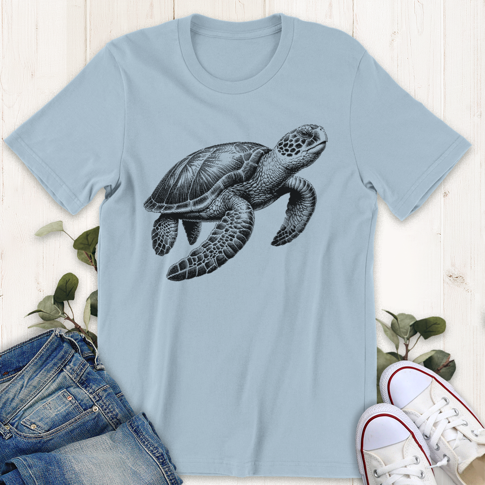 Baby Blue Sea Turtle graphic tee by Thistle and Brass