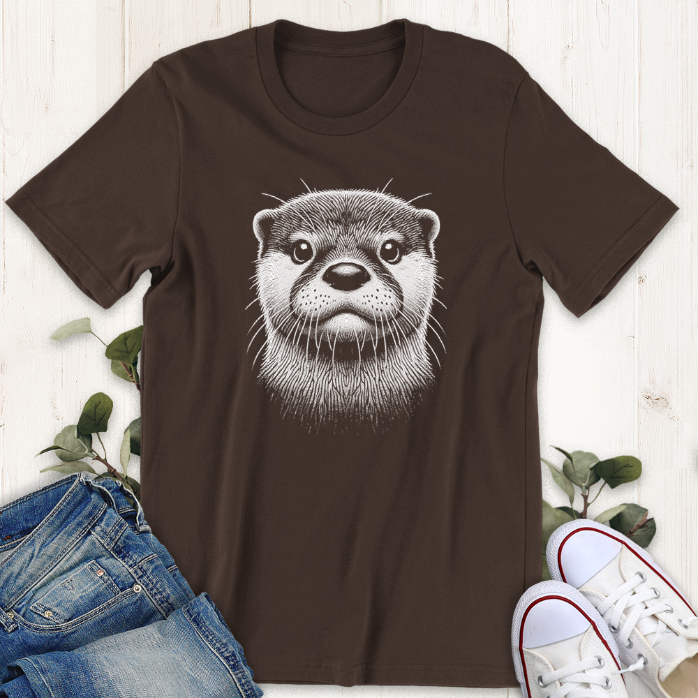 Brown otter face graphic t-shirt from Thistle and Brass