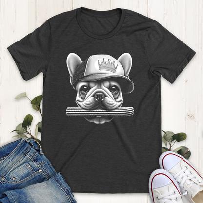 Dark heather grey churro frenchie French bull dog t-shirt from Thistle and Brass