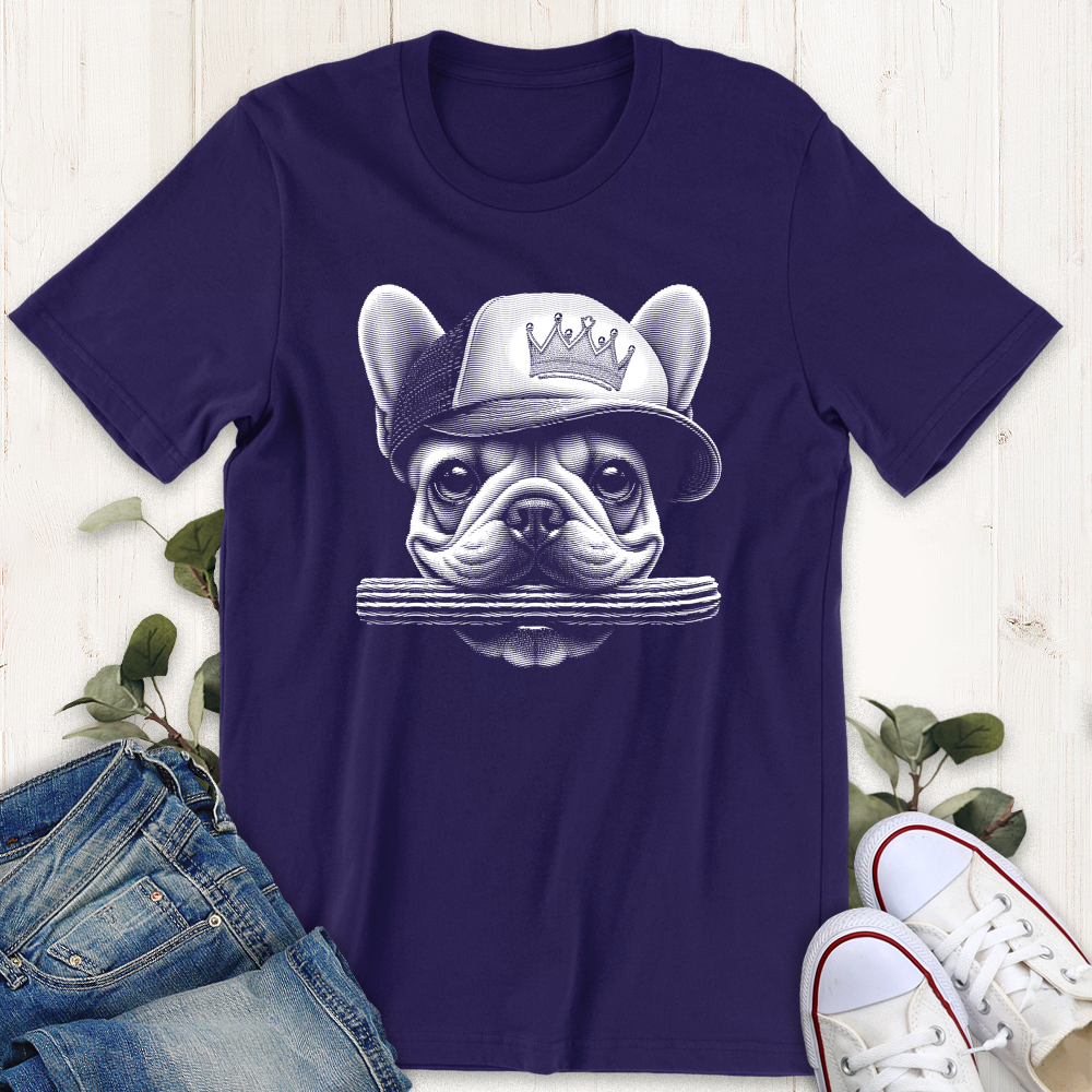 Team purple churro frenchie French bull dog t-shirt from Thistle and Brass