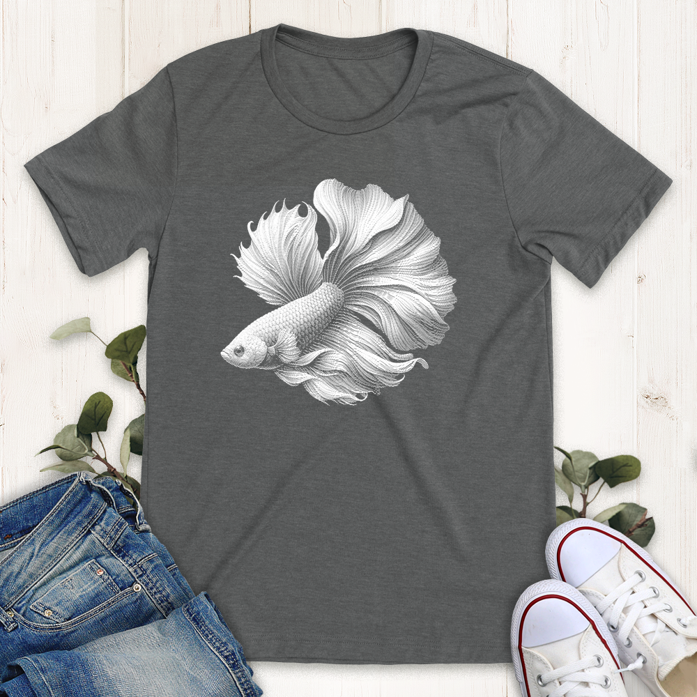 Deep heather Beta Fish t-shirt from Thistle and Brass