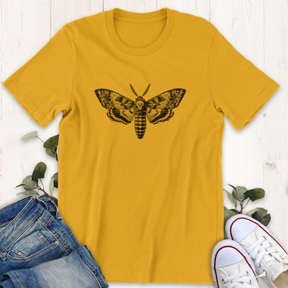 Gold Death head moth graphic t-shirt by Thistle & Brass