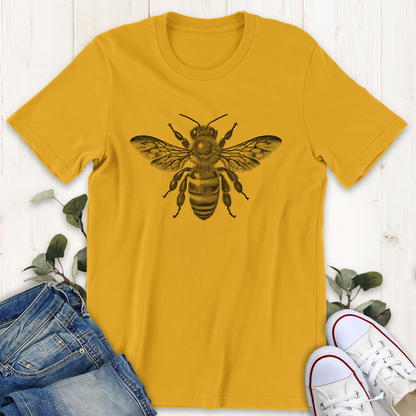 Gold honey bee graphic t-shirt by Thistle and Brass