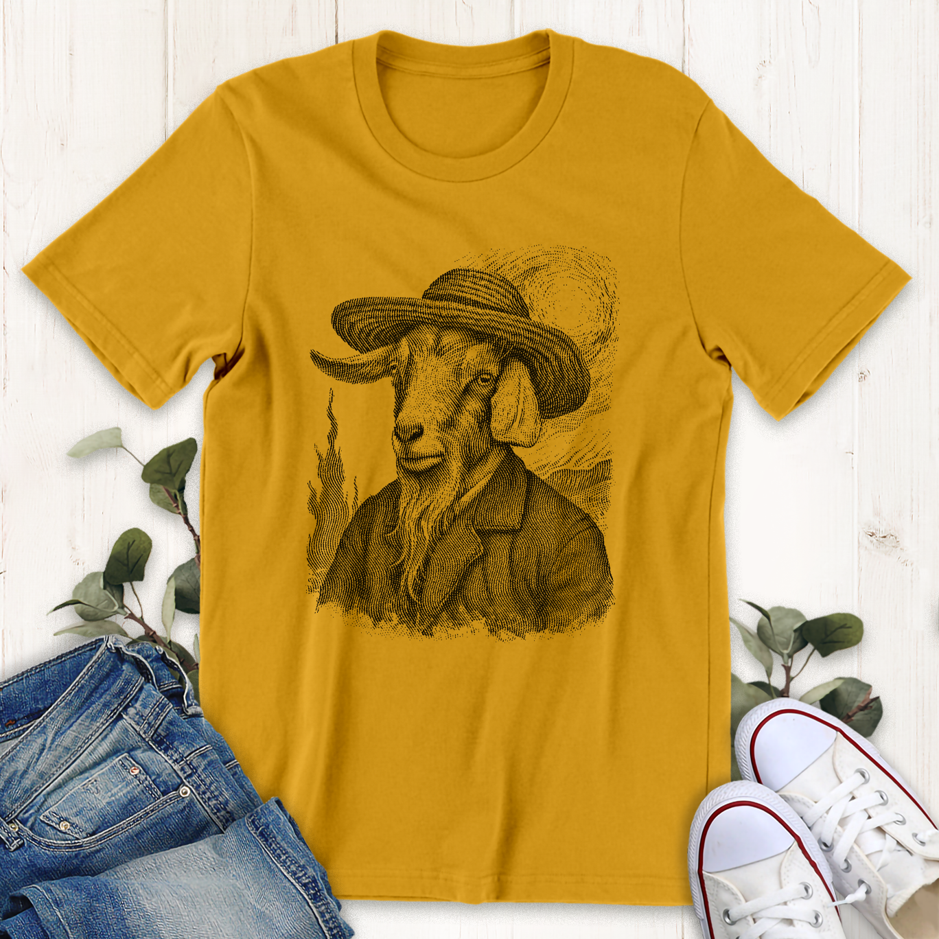 Gold Van Goat graphic t-shirt by Thistle and Brass