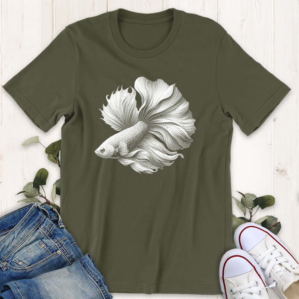 Military Green Beta Fish t-shirt from Thistle and Brass