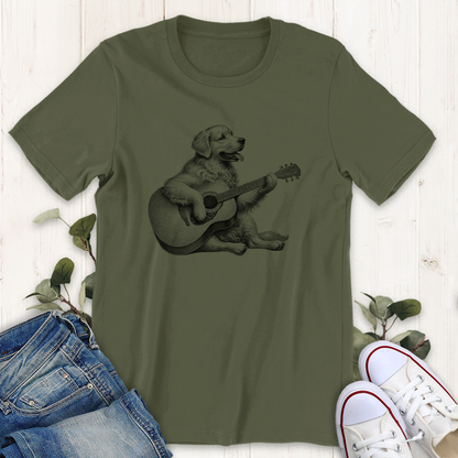 Retriever Dog Guitar T-Shirt