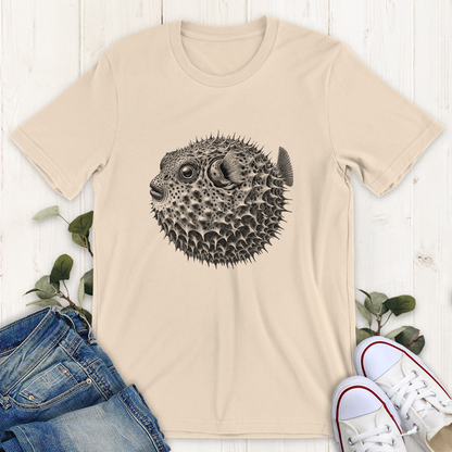 Soft cream Puffer fish graphic t-shirt by Thistle and Brass