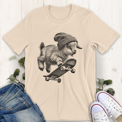 Soft cream skater goat graphic t-shirt by Thistle and brass