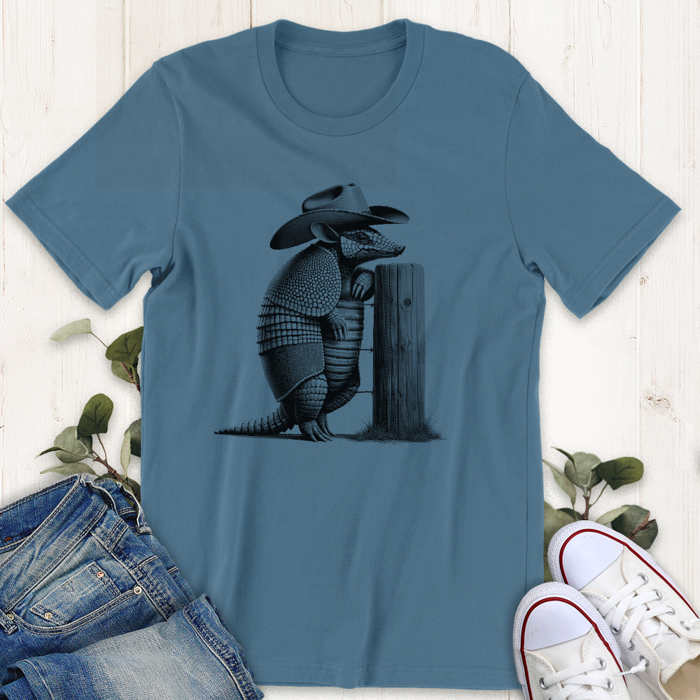 Steel blue western armadillo graphic t-shirt by Thistle and Brass